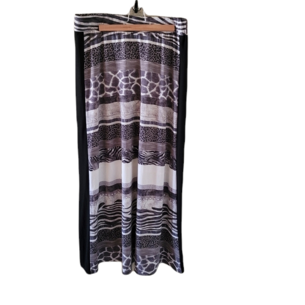 Cato black, gray, and white maxi skirt.